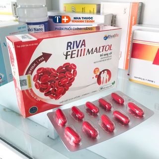 Bổ máu Riva Fe III Maltol (Sắt 3, Acid Folic, B12) - hộp 30 viên nang