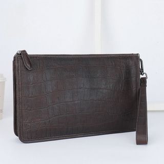 Ví cầm tay nam da bò thật dập vân cá sấu SN1045