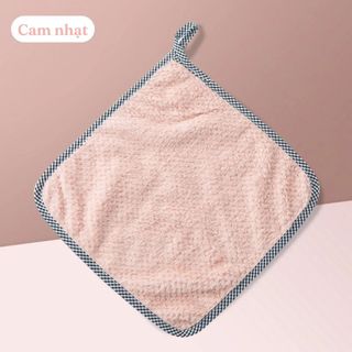 Khăn Lau Đa Năng Viền Kẻ Có Móc Treo 24 x 24cm, Khăn Lau Sợi Cotton siêu Thấm Hút - Khăn lau treo có viền giá sỉ