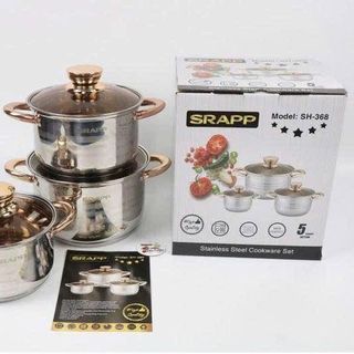 BỘ NỒI INOX 3 ĐÁY SRAPP - SH-368