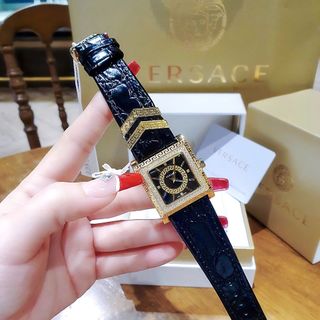 ĐỒNG HỒ NỮ CAO CẤP VERSAT DV25 DÂY DA CÁ SẤU MẶT VUÔNG VIỀN HỘT