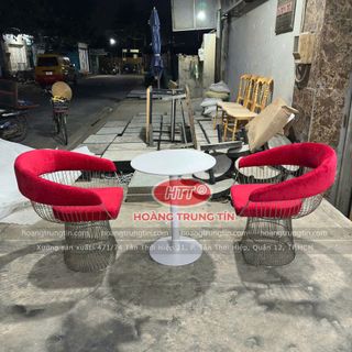 bàn ghế cafe nhà hàng inox 304 bộc  nệm màu theo yêu cầu