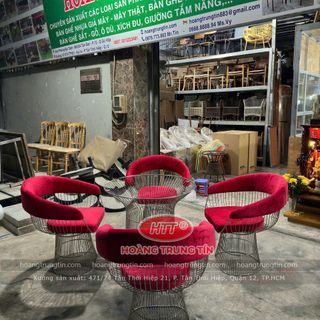 bàn ghế cafe nhà hàng inox 304 bộc  nệm màu theo yêu cầu