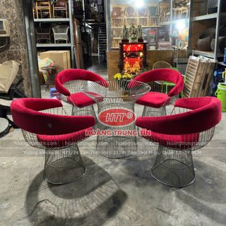 bàn ghế cafe nhà hàng inox 304 bộc  nệm màu theo yêu cầu