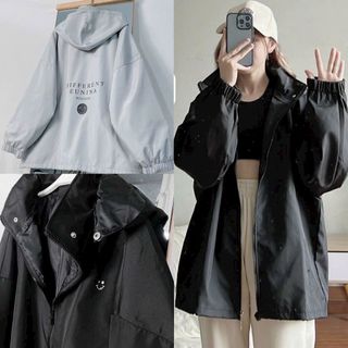 Áo Khoác dù Nón Rời Hình Mặt Cười 2 Lớp - Unisex Hàn Quốc Đẹp - Kiểu Bomber Khóa Zip