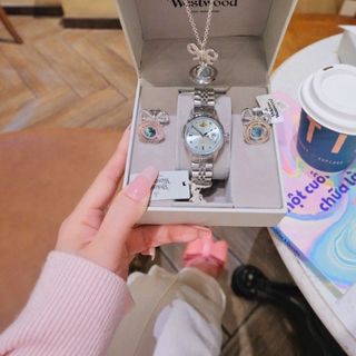 SET ĐỒNG HỒ CAO CẤP VIVIEN CAMBERWELL TRỌN BỘ TRANG SỨC MẶT XANH