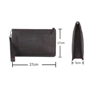 Ví cầm tay nam da bò thật dập vân cá sấu SN1045