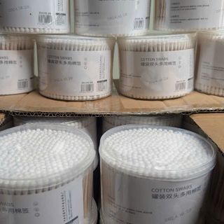 Hộp 500 tăm bông thân gỗ 115G - Hộp 500 tăm bông giá sỉ