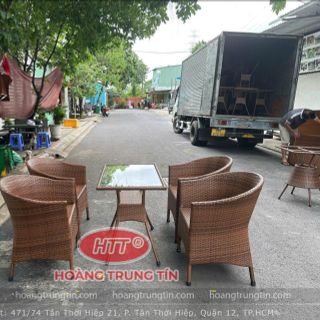 Bàn ghế cafe ngoài trời nhựa giả Mây giá rẻ