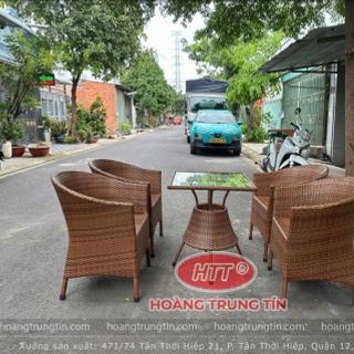 Bàn ghế cafe ngoài trời nhựa giả Mây giá rẻ
