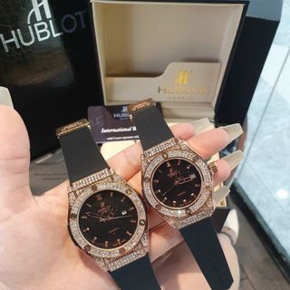 SALE BỎ MẪU ĐỒNG HỒ NAM NỮ THỜI TRANG HUPLOT 2 VIỀN HỘT DÂY CAO SU