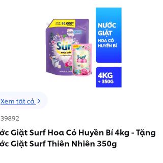 Nước Giặt Surf Cỏ Hoa Huyền Bí 4kg - Tặng Nước Giặt Surf Thiên Nhiên 350g