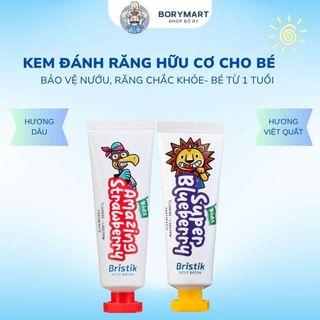 Kem Đánh Răng Cho Bé Bristik Hữu Cơ Hàn Quốc Ngăn Ngừa Sâu Răng Dùng Cho Bé Từ 1 Tuổi