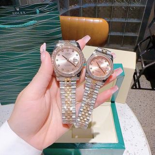 ĐỒNG HỒ NAM NỮ CAO CẤP RÔLE MÁY CƠ MẶT SAPHIRE VIỀN HỘT
