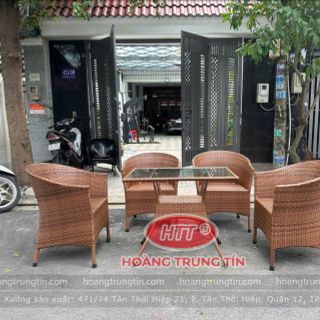Bộ bàn ghế cafe ngoài trời giá rẻ ghế mây nhựa