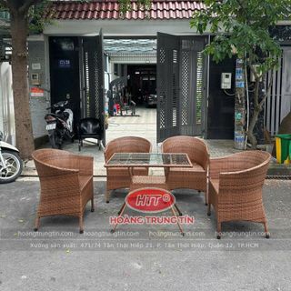 Bộ bàn ghế cafe ngoài trời giá rẻ ghế mây nhựa