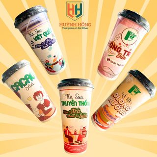 [GIÁ SỈ] 1 Thùng 24 Ly Trà Sữa Hoàng Vinh Đủ Vị - Topping Trân Châu- Size L - Pha Trong 1 Phút - Thơm Ngon - An Toàn