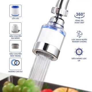 ĐẦU LỌC NƯỚC TẠI VÒI TĂNG ÁP XOAY 360 ĐỘ