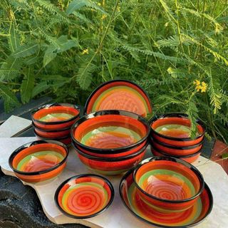 SET 10 ĐĨA SỨ 4 INCH CẦU VÒNG CAO CẤP