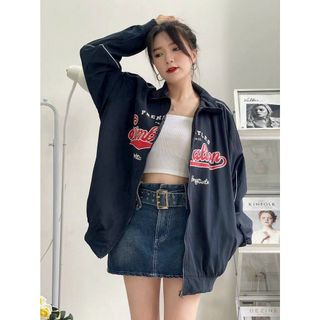 Áo Khoác Bomber Jacket Dù 2 Lớp Form Rộng Nam Nữ Unisex Phong Cách Hàn Quốc Ulzzang