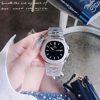 ĐỒNG HỒ NAM NỮ CHÍNH HÃNG FUNMEI F8020 DÂY THÉP MAT VUÔNG FULLBOX TEM