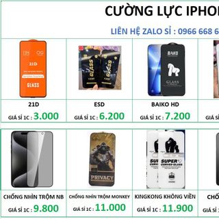 BẢNG GIÁ SỈ KÍNH CƯỜNG LỰC IPHONE