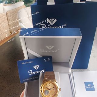 ĐỒNG HỒ NAM NỮ CHÍNH HÃNG FUNMEI HIGH JEWELRY DÂY THÉP FULLBOX TEM