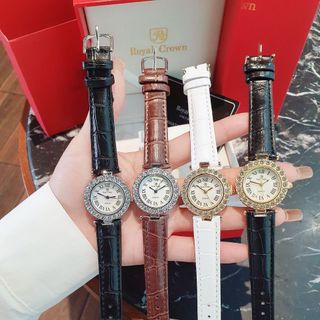 SALE BỎ MẪU ĐỒNG HỒ NỮ THỜI TRANG RODAL DÂY DA MẶT HOA MINI