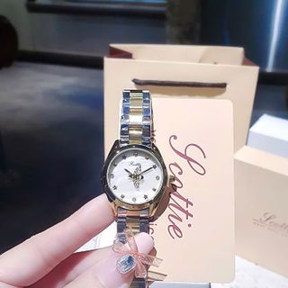 ĐỒNG HỒ NỮ CHÍNH HÃNG SCOTIE MẶT TRÒN ONG XOAY FULLBOX