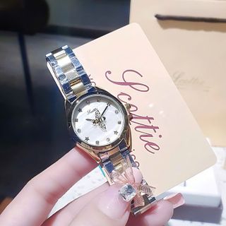 ĐỒNG HỒ NỮ CHÍNH HÃNG SCOTIE MẶT TRÒN ONG XOAY FULLBOX