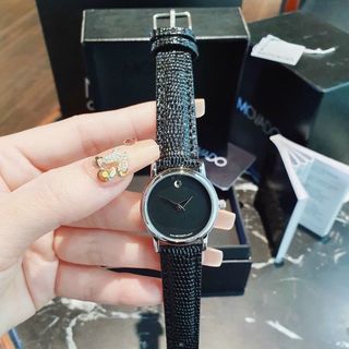 SALE BỎ MẪU ĐỒNG HỒ NAM NỮ TRUNG CẤP MOVAĐÔ DÂY DA ĐEN