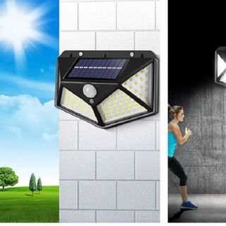 ĐÈN NĂNG LƯỢNG MẶT TRỜI CẢM BIẾN 100 LED
