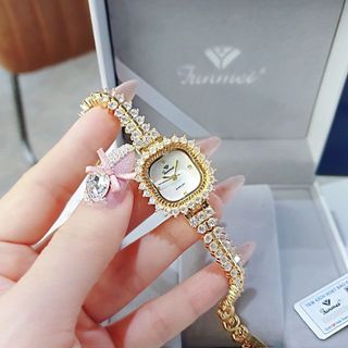 ĐỒNG HỒ NỮ CHÍNH HÃNG FUNMEI F2125 MẶT VUÔNG VIỀN PHA LÊ FULLBOX TEM HÃNG