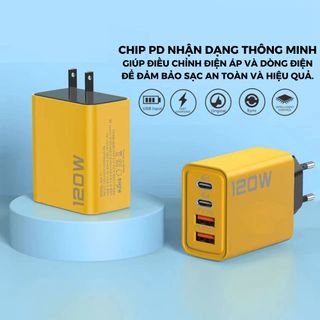 Cốc Sạc Nhanh 120W  Tích Hợp 4 Cổng Sạc Tiện Lợi