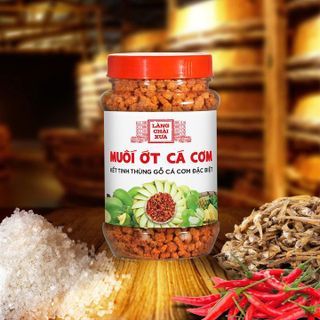 MUỐI ỚT CÁ CƠM LÀNG CHÀI XƯA KẾT TINH THÙNG GỖ, CÁ CƠM ĐẶC BIỆT THƠM NGON HỦ 180G