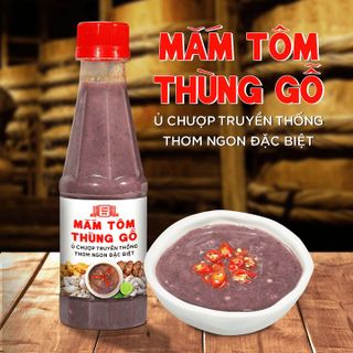 MẮM TÔM THÙNG GỖ LÀNG CHÀI XƯA NGUYÊN LIỆU TÔM TÉP TƯƠI, THƠM NGON ĐẶC BIỆT CHAI 260G