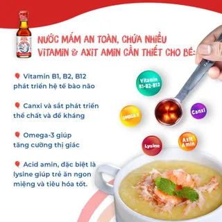 NƯỚC MẮM CÁ CƠM THAN LÀNG CHÀI XƯA CHO BÉ ĂN DẶM TỪ 6 THÁNG TUỔI, AN TOÀN, NHIỀU CÁ ÍT MUỐI CHỨA NHIỀU VITAMIN 60ML/CHAI - LÀNG CHÀI XƯA