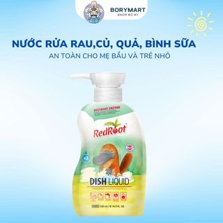 Nước Ngâm Rửa Rau Củ Quả, Thịt Cá & Rửa Chén Bát Cho Bé REDROOT 500ML