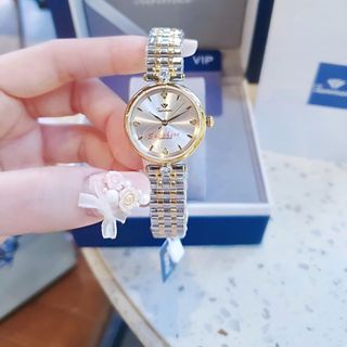 ĐỒNG HỒ NỮ CHÍNH HÃNG FUNMEI F2119 DÂY THÉP MẶT TRÒN FULLBOX TEM HÃNG