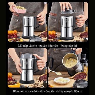 MÁY XAY TIÊU NGỦ CỐC HẠT KHÔ GIA VỊ 6 LƯỠI
