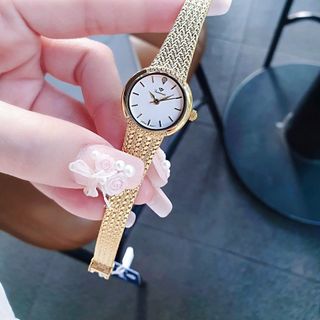 ĐỒNG HỒ NỮ CHÍNH HÃNG VINTAGE FUNMEI F2148 MẶT TRÒN MINI DÂY LƯỚI THÉP FULLBOX TEM HÃNG