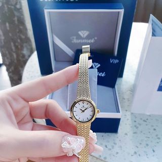 ĐỒNG HỒ NỮ CHÍNH HÃNG VINTAGE FUNMEI F2148 MẶT TRÒN MINI DÂY LƯỚI THÉP FULLBOX TEM HÃNG