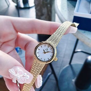ĐỒNG HỒ NỮ CHÍNH HÃNG VINTAGE FUNMEI F2148 MẶT TRÒN MINI DÂY LƯỚI THÉP FULLBOX TEM HÃNG