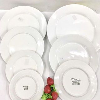 SET 10 ĐĨA SỨ TRẮNG LOẠI CẠN SIZE 7