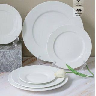 SET 10 ĐĨA SỨ TRẮNG LOẠI CẠN SIZE 7