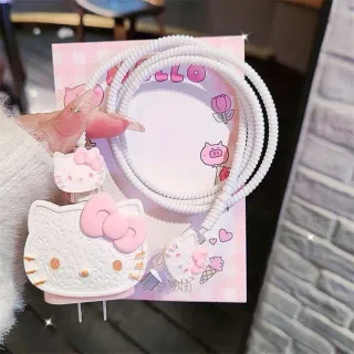 Bọc sạc stiker helokitty