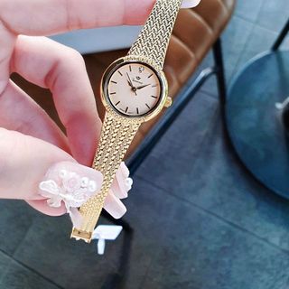 ĐỒNG HỒ NỮ CHÍNH HÃNG VINTAGE FUNMEI F2148 MẶT TRÒN MINI DÂY LƯỚI THÉP FULLBOX TEM HÃNG
