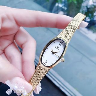 ĐỒNG HỒ NỮ CHÍNH HÃNG FUNMEI F2147 MẶT OVAN DÂY LƯỚI THÉP FULLBOX