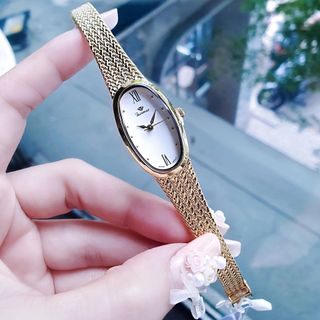 ĐỒNG HỒ NỮ CHÍNH HÃNG FUNMEI F2147 MẶT OVAN DÂY LƯỚI THÉP FULLBOX