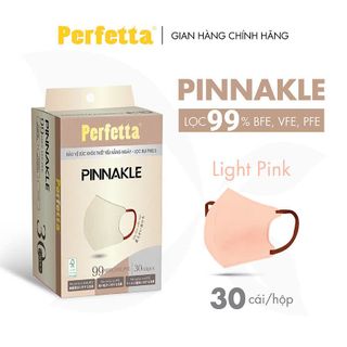 Khẩu Trang Cao Cấp Perfetta Pinnakle , 3 Lớp Kháng Khuẩn , Quai Đeo Thun Bông , Lớp Trong Mềm Mịn (30 cái/hộp)
